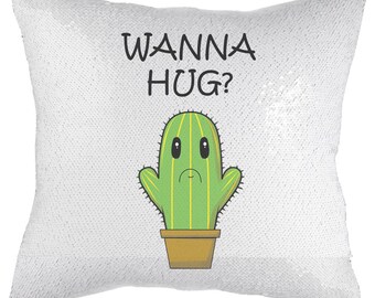 sequin cactus pillow