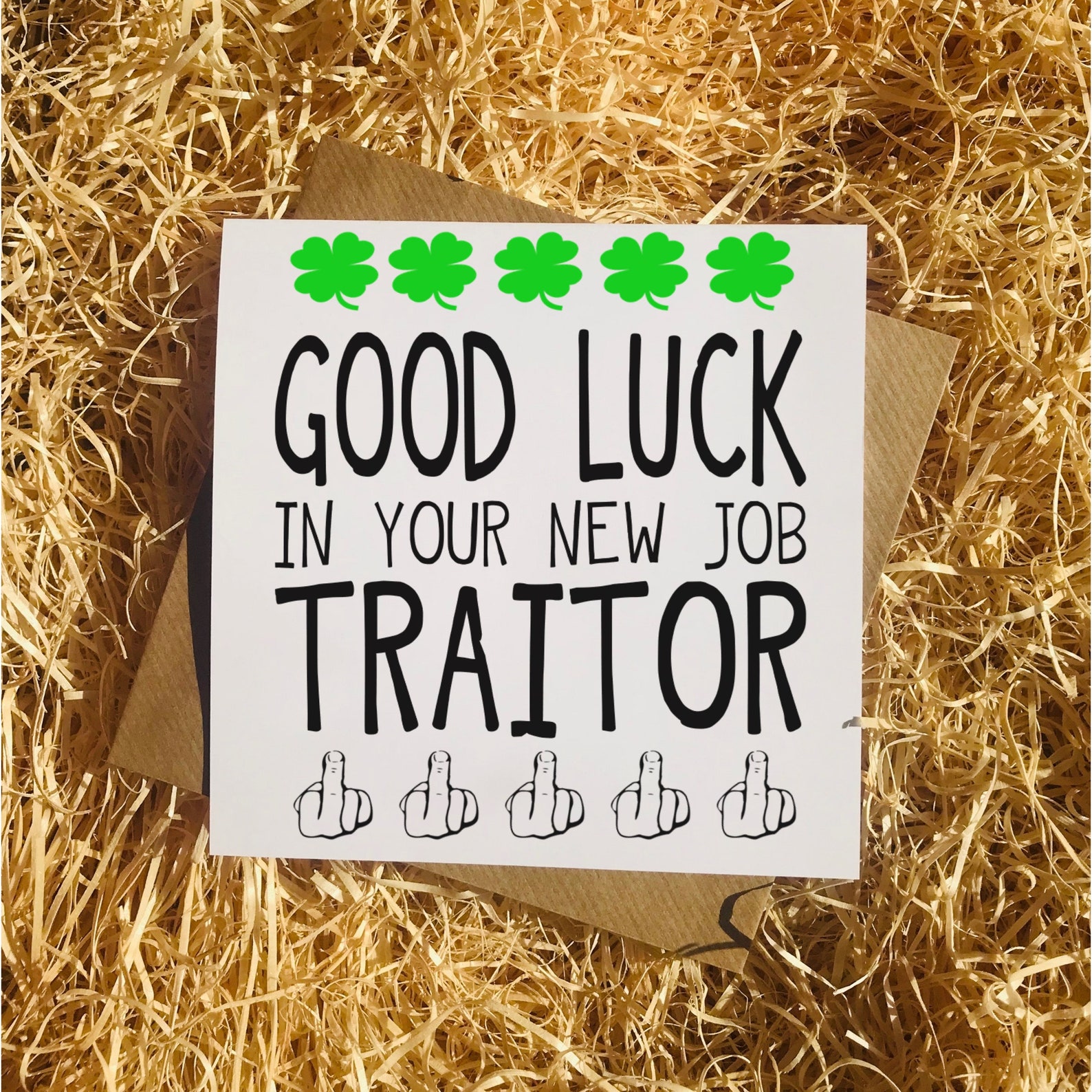 Good Luck In Your New Job Traitor Card New Job Card Well Etsy