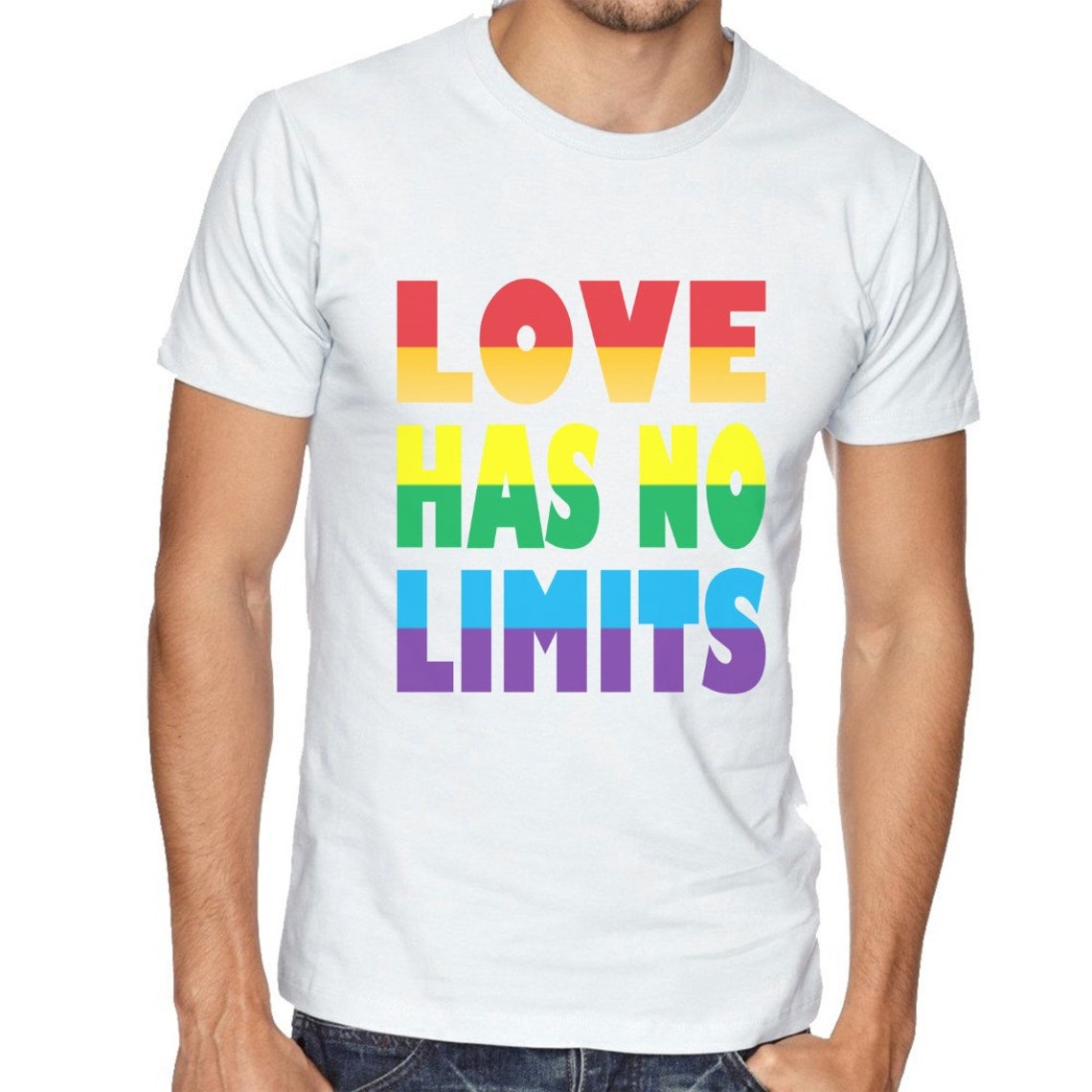 LGBTQ Love Has No Limits T-shirt Print Funny Male & Female - Etsy