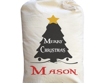 Personalised Merry Christmas Santa Sack, Present Sack, Father Christmas Sack, For Kids, For Adults, Personalized Gift Sack