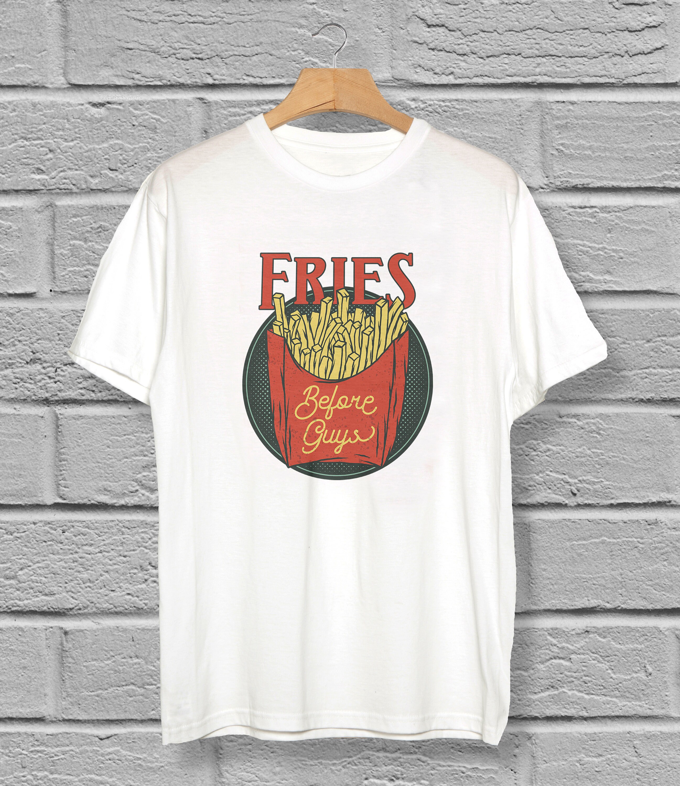 fries over guys shirt