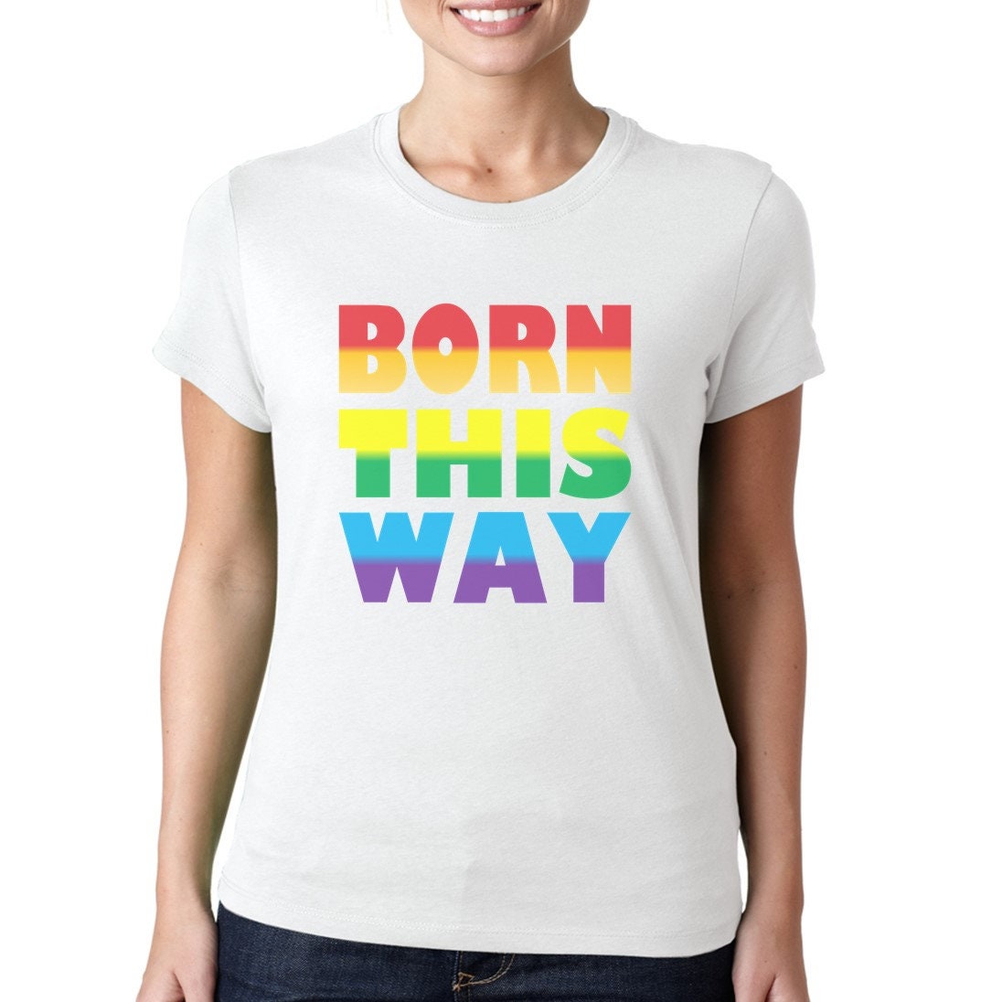 LGBTQ Born This Way Pride Rainbow Colour Design T-shirt Gay | Etsy