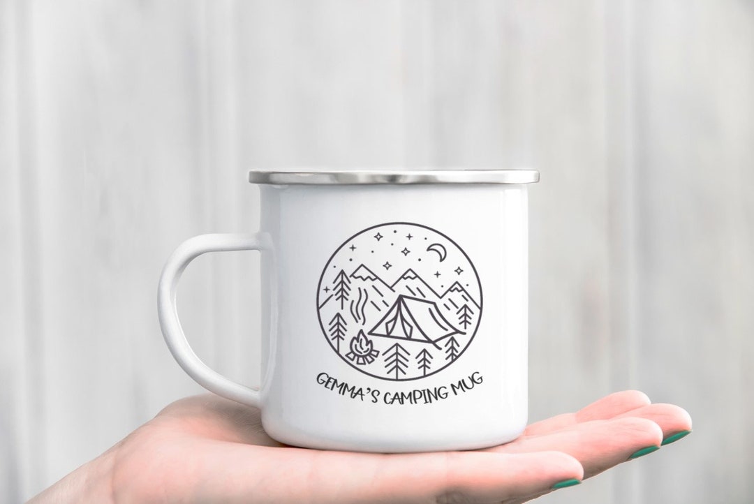 Personalised Camping Mug Enamel Mug Enamel Camping Tin Mug Personalised