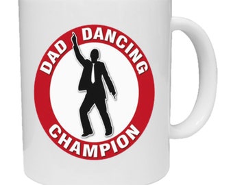 Papá bailando campeón taza y bebida posavasos, taza para papá, regalo para él, regalo de cumpleaños, regalo del día del padre