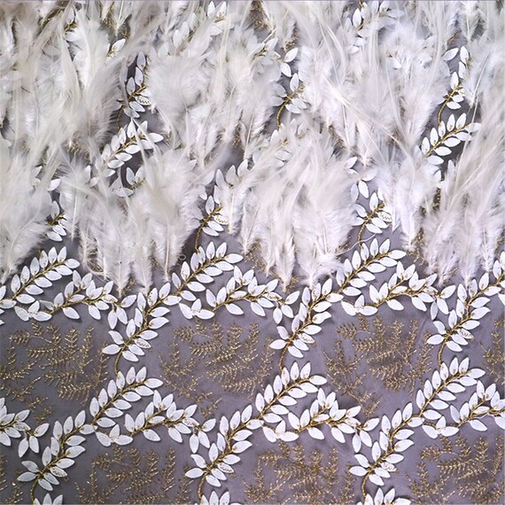feather lace fabric