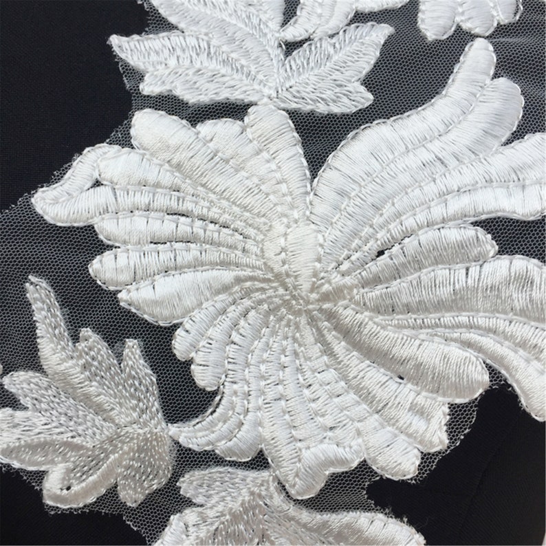 Tulle Bridal Bodice Lace Applique By The Piece Heavy Lace Applique for Wedding Dress Elegant Embroidery Lace Applique