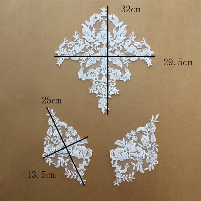 Bridal Bodice Lace Luxury 3D Beaded Lace Applqiue Wedding Dress Lace Applique Tulle Embroidery Lace Applique Floral Lace