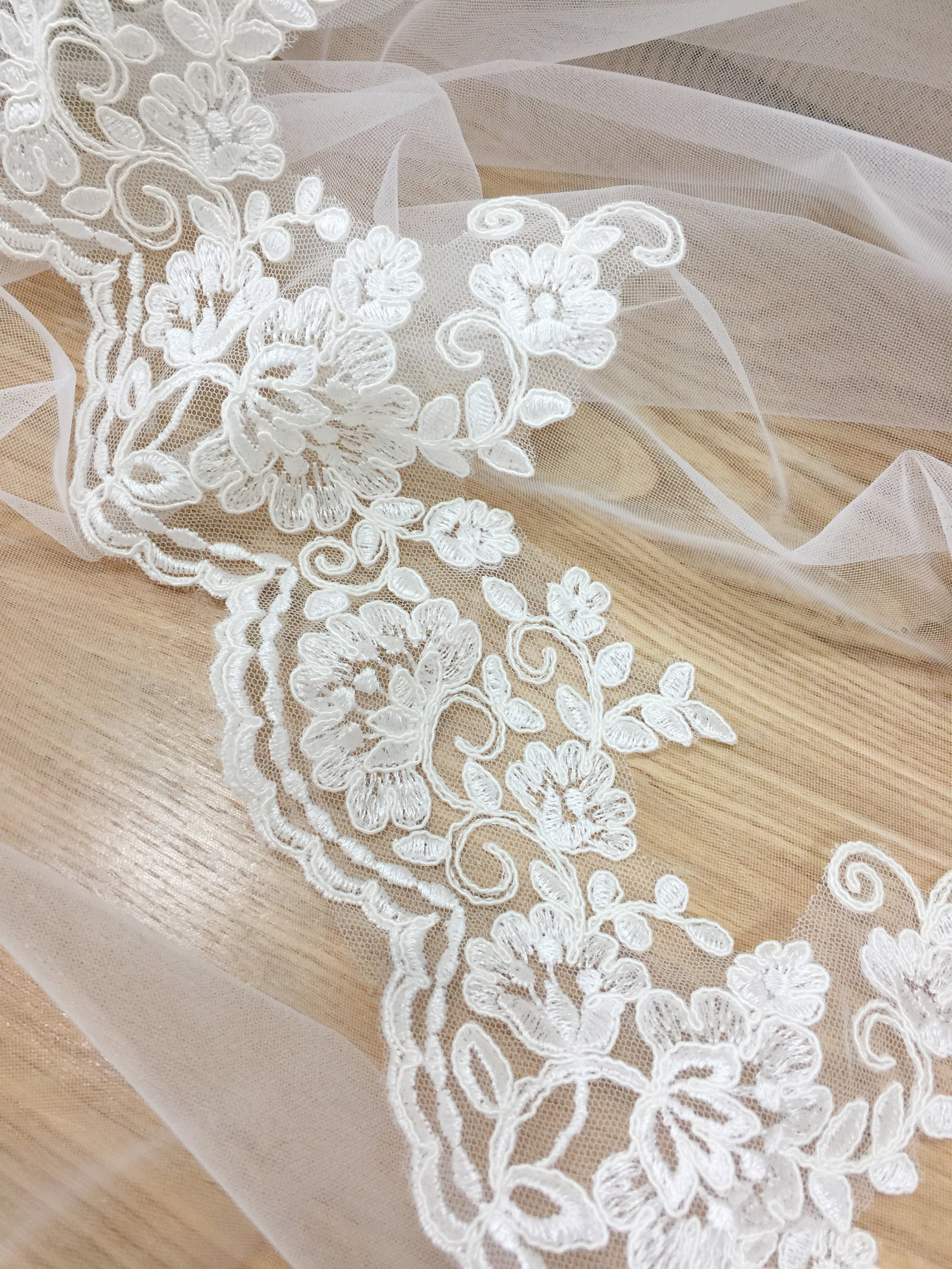 Luxury Corded Lace Trim Wedding Dress Lace Trim Floral Lace Etsy