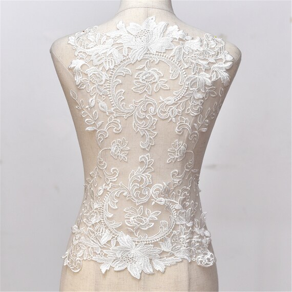 Elegant Floral Lace Applique Bridal Bodice Lace Applique Etsy