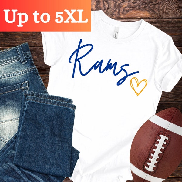 Rams Love Tee, LA NFL Inspired Shirt, Women's Football Apparel, Fan Gift, Los Angeles
