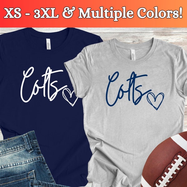 T-shirt de football des Colts, Indianapolis Love Tee, vêtements pour femmes le jour du match, chemise de fan, cadeau pour elle
