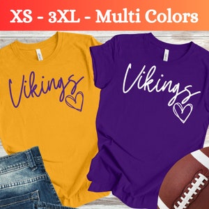 Vikings Love Tee, Minnesota Football Inspired Shirt, Game Day Woman's Apparel, Purple and Gold