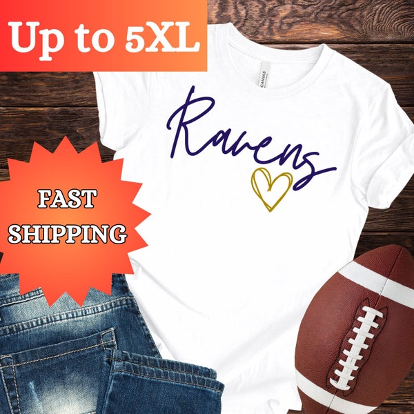 Ravens Love T-Shirt, Baltimore Football Tee, Women's Apparel, Game Day Shirt, Ravens Inspired