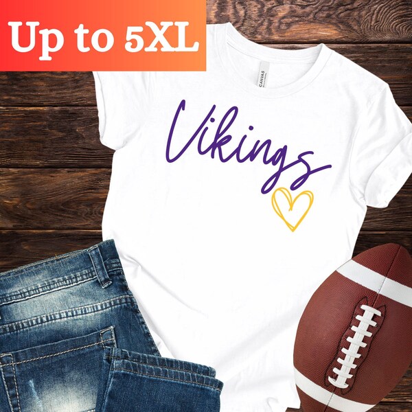 Vikings Love Tee, Minnesota Football Inspired Shirt, Game Day Woman's Apparel, Purple and Gold