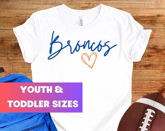 Kids Broncos Love Tee, Toddler Shirt, Denver Football, Game Day Apparel, Broncos Kids Shirt