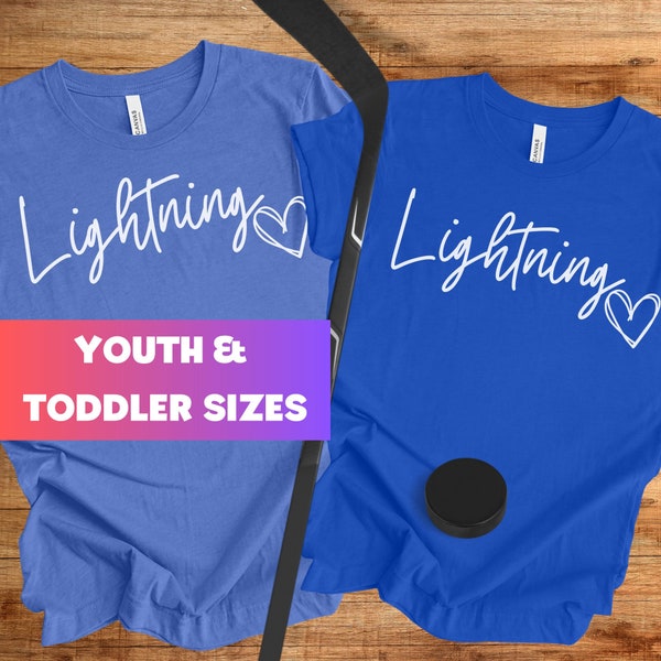 Lightning Love Tee, Tampa Bay Hockey Inspired Shirt, Kids Youth Toddler Tshirt, Sports Fan Gift