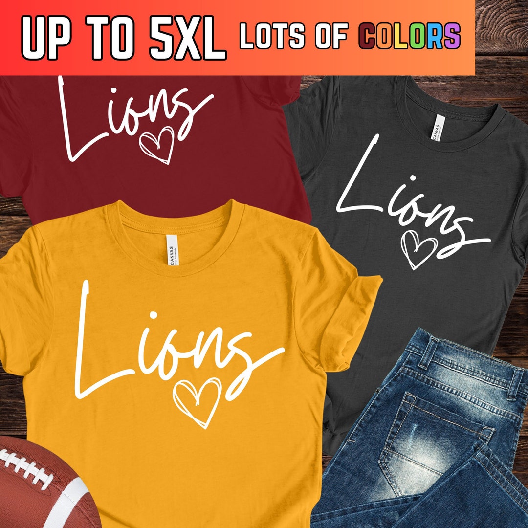 Lions Love Tee School Mascot Tshirt High School Team Etsy