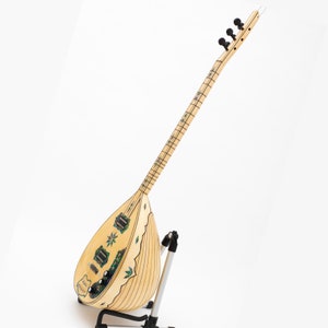 Professional Electric Saz Baglama with Necarman Pickup Maple Wood & Ebony Pegs Electro Saz With soft case, strings set and picks