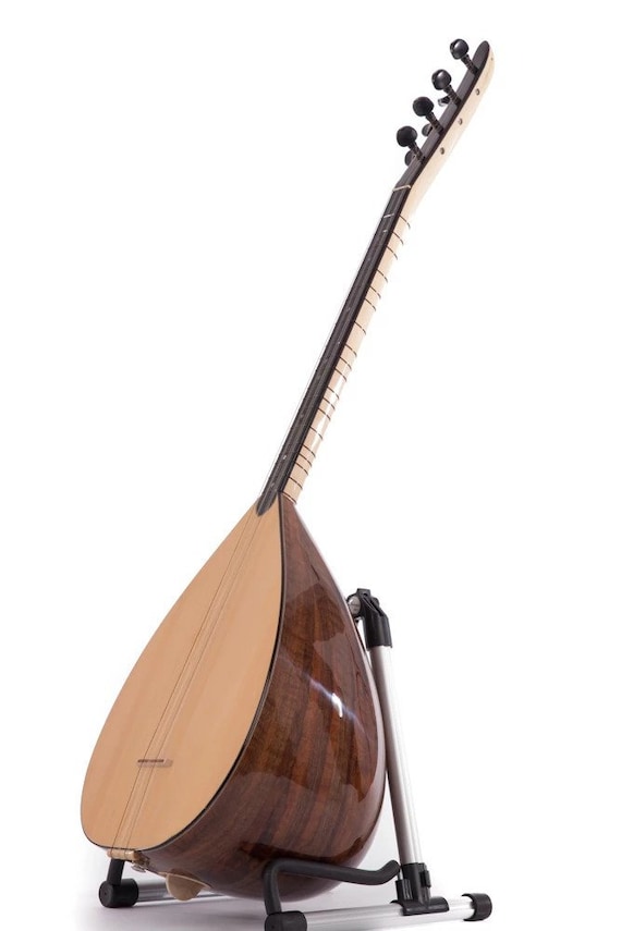 Turkish Short Neck Saz Baglama Walnut With Electric Pickup -  Israel