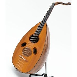 Iraqi Floating Bridge Oud with Cedar top & Selected Walnut wood with Ebony pegs Arabic Oud Soft case and rishas included