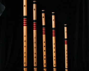 Professional Bansuri, 440hz tuned, thick Assam bamboo - All Keys: D C A G E World Class Luthier Made by Bansuri World Class Luthier