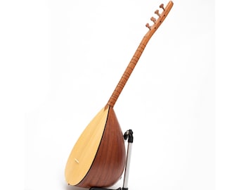 Handmade Mahogany Short Neck Saz Baglama with Built-in Pickup