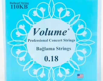 Short Saz Baglama Strings by Volume 0.20 with Ball End, Long Lasting USA wire