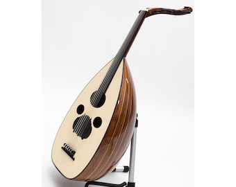 Handgemaakte Arabische oudh gemaakt van geselecteerde walnoot met beenmoer, met koffer en snaren en alle accessoires inbegrepen, met ingebouwd element