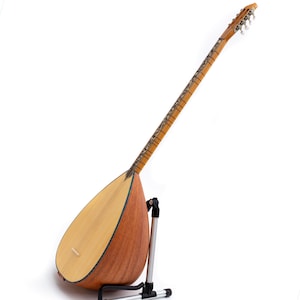 Turkish Long Saz Mahogany Wood with Guitar pegs & 3-Band Equalizer EQ and Tuner Mechanical Pegs