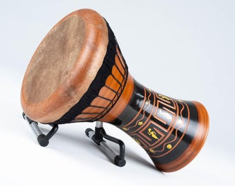 Pharaoh Clay Darbuka Doumbek, Hand-Painted, Medium Bass, 10" Skin, Gigbag Included Hand-painted, Turkish Handcrafted drum with gigbag