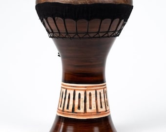 Professional Clay 8.5" Solo Darbuka Drum, Fish Skin, Gigbag Included