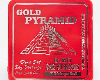 Original Pyramid Saz strings for Long Neck Saz, 0.20 gauge, German hard box set