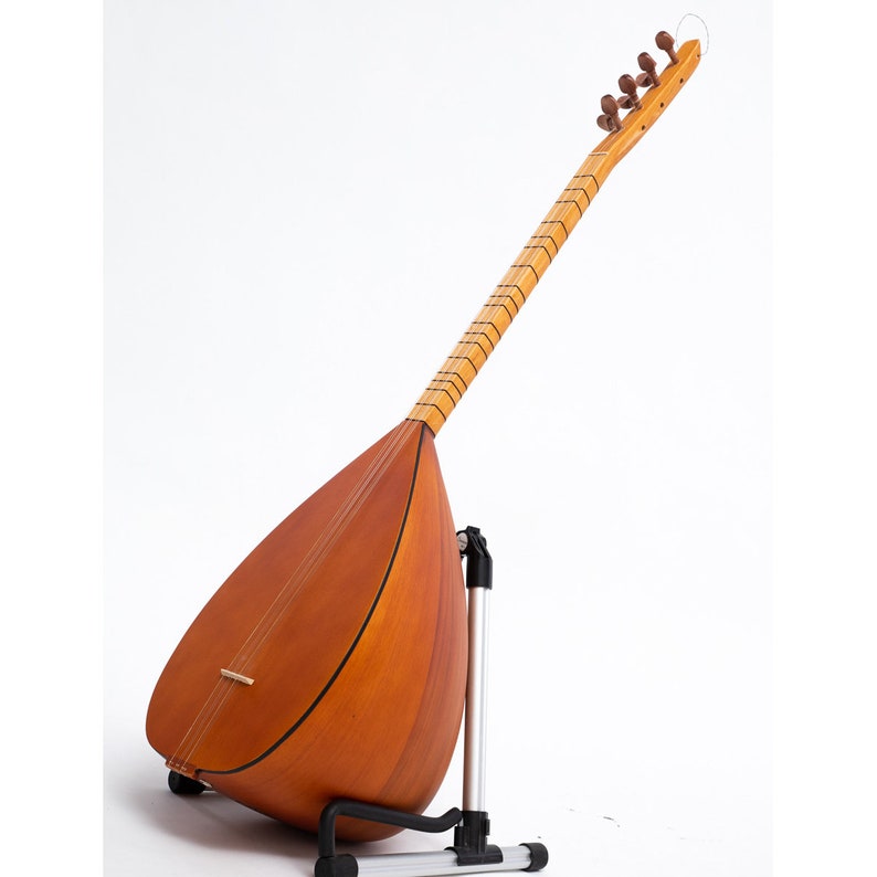 Turkish Baglama Short Neck Saz made of Solid Cherry Wood with built-in Pickup image 1
