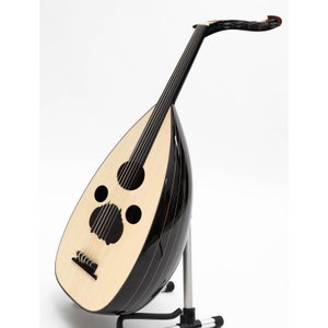 Handmade Arabic Oud made of Selected walnut with bone nut, with case & strings with all accessories included, with build-in pickup