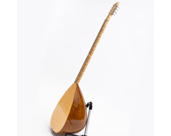 Turkish Long neck Saz Mulberry Guitar pegs Hand made, With Case strings & picks Mechanical Pegs