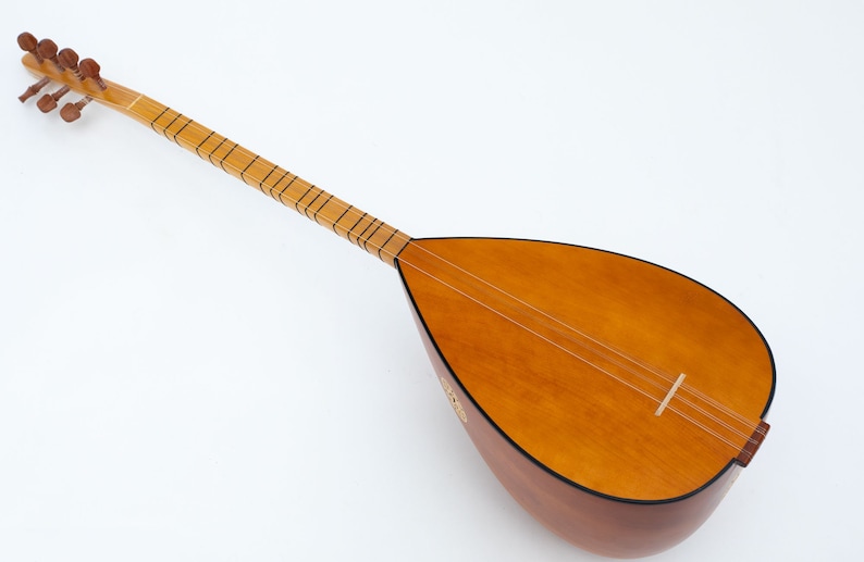 Turkish Baglama Short Neck Saz made of Solid Cherry Wood with built-in Pickup image 7