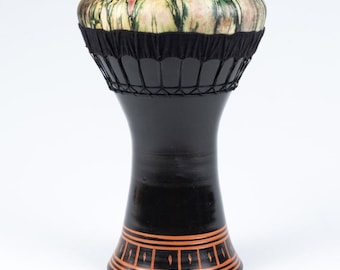 Clay Darbuka Doumbek 8.5"  Hand-Painted Ceramic Drum with Gigbag  Dimmer Turkish, hand-made, deep sound Handcrafted clay darbuka with gigbag