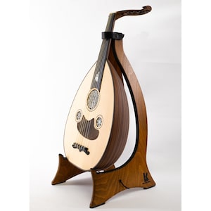 Foldable Oud Stand Dark Walnut
