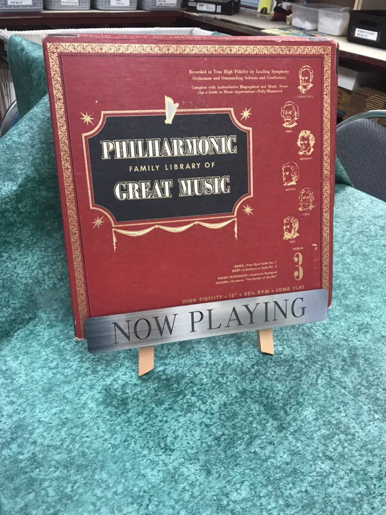Record display stand Now playing