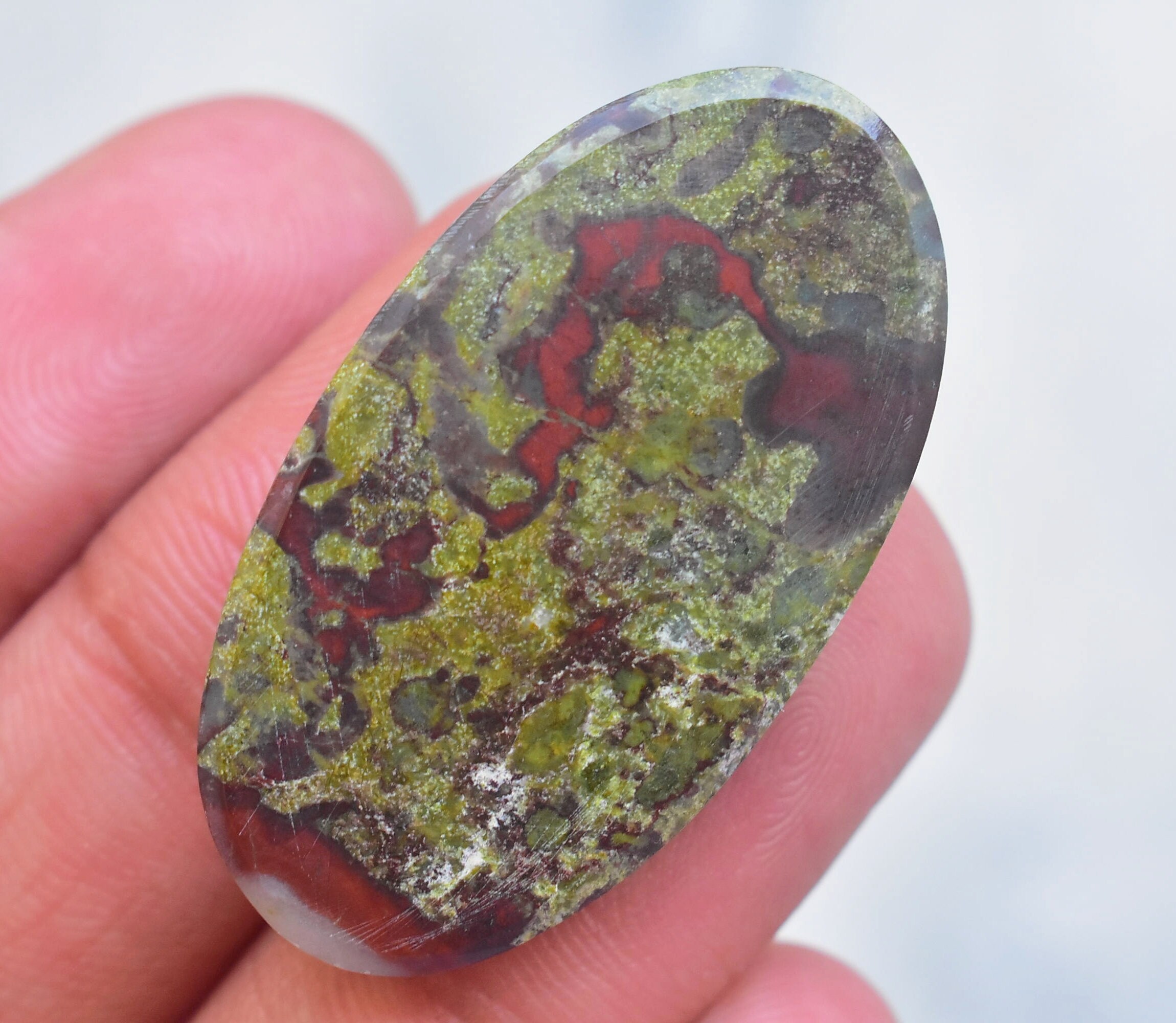 Dragon Jasper Cabochon / Dragon Jasper Gemstone / Oval Shape / Etsy