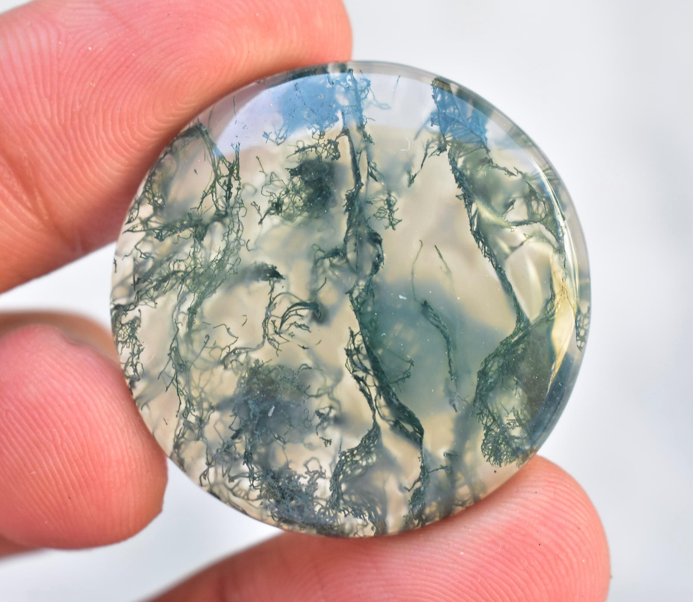Green Moss Agate Cabochon / AAA Green Moss Agate Gemstone | Etsy