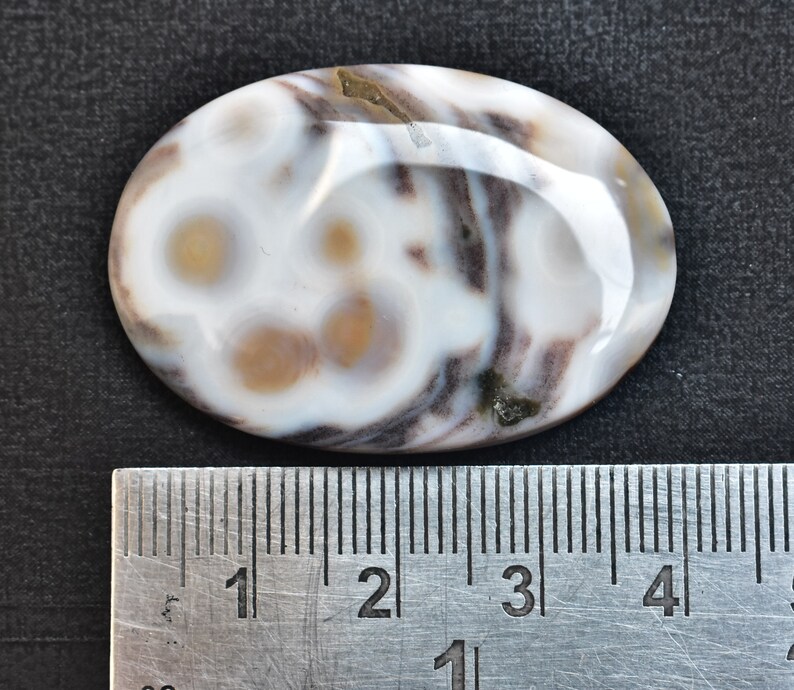 Ocean Jasper Cabochon / Top Quality Ocean Jasper Gemstone / For Jewelry / Oval Shape 52.00 Ct. / 40X27X6 mm. Loose Gemstone SK-788 image 3