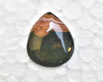 Ocean Jasper Cabochon / Ocean Jasper Gemstone / For Jewelry / Pear Shape 20.60 Ct. / 25X21X6 mm. Loose Gemstone SK-574