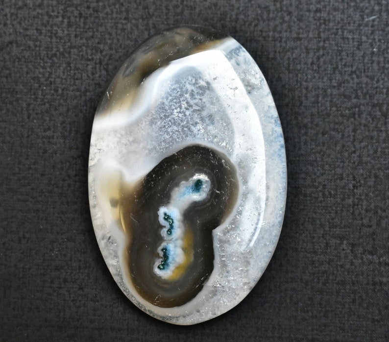 Loose Gemstone SK-547 Solar Moss Agate Cabochon Solar Moss Agate Gemstone For Jewelry Oval Shape 49.95 Ct 40X26X5 mm