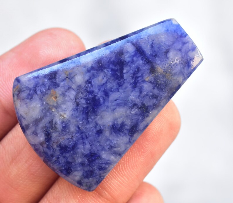 Loose Gemstone E-49 42x30x5 mm Blue Quartz Cabochon Unique Blue Quartz Gemstone Freeform Shape 47.50 Ct