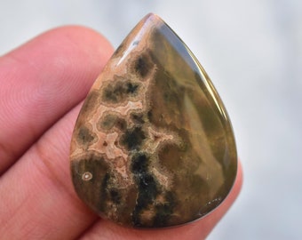 Ocean Jasper Cabochon / High Quality Ocean Jasper Gemstone / Pear Shape / 32.15 Ct. / 33x26x5 mm. / Loose Gemstone / D-996