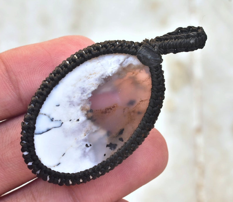 40X27X6 mm Loose Gemstone B-132 Dendrite Opal Pendant Dendrite Opal Macrame Pendant Gemstone Pendant Oval Shape 51.00 Ct
