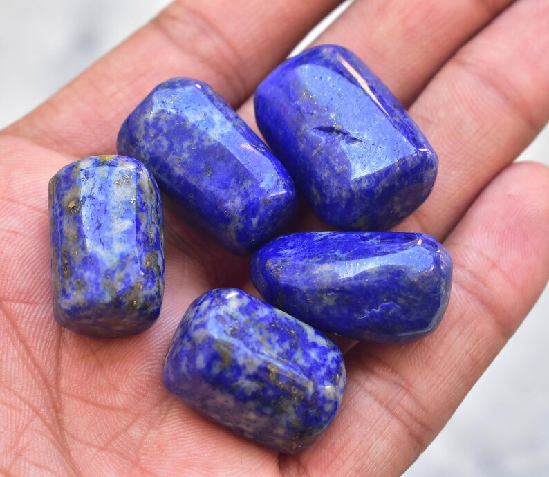 Lapis Lazuli Tumble Lot Top Grade Lapis Lazuli Tumble Gemstone Lot 283.00 Ct 5 Piece Loose Gemstone E-206