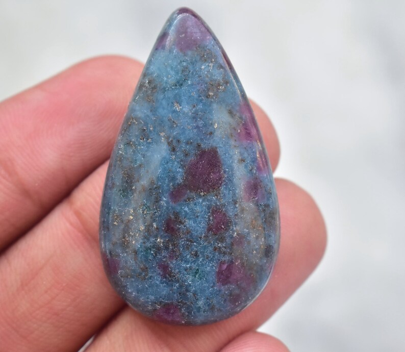 Ruby Kyanite Cabochon Top Selection Ruby Kyanite Gemstone Pear Shape 53.30 Ct 40x23x5 mm Loose Gemstone D-899