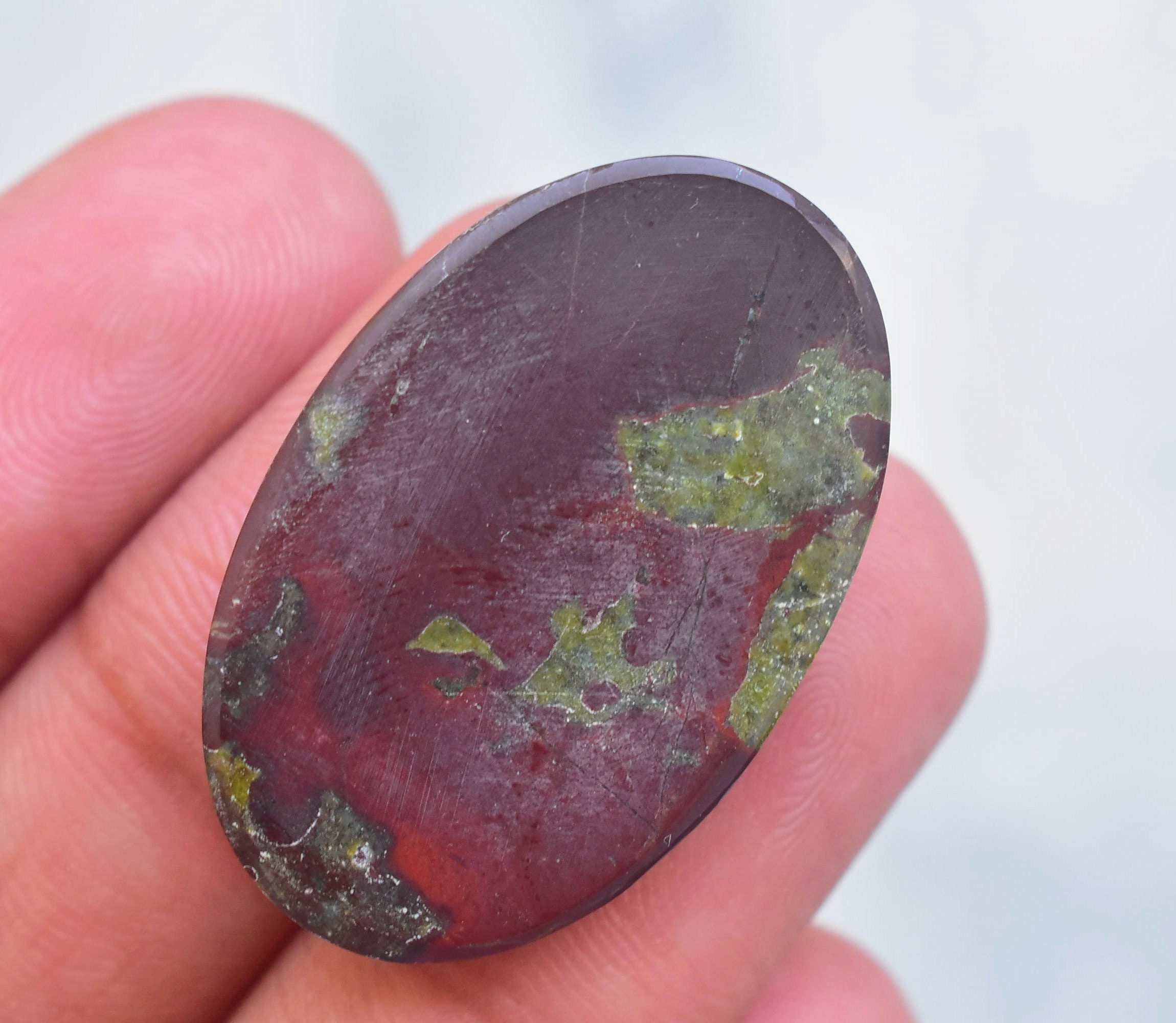 Dragon Jasper Cabochon / Dragon Jasper Gemstone / Oval Shape / Etsy